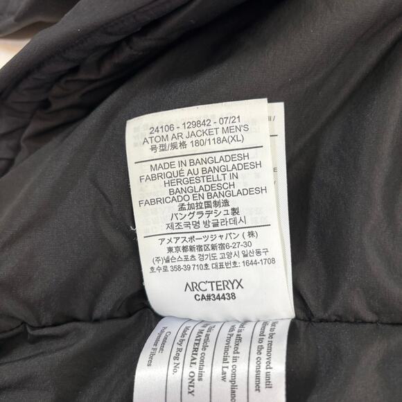 Arc’teryx Men’s Black Atom AR Jacket XL - Picture 4 of 10